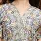 Green Rayon Foil Printed Long Dress - Michan | Swadesiicart