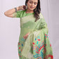 Shree Shyam Fashion Linen Cotton Light Green Saree