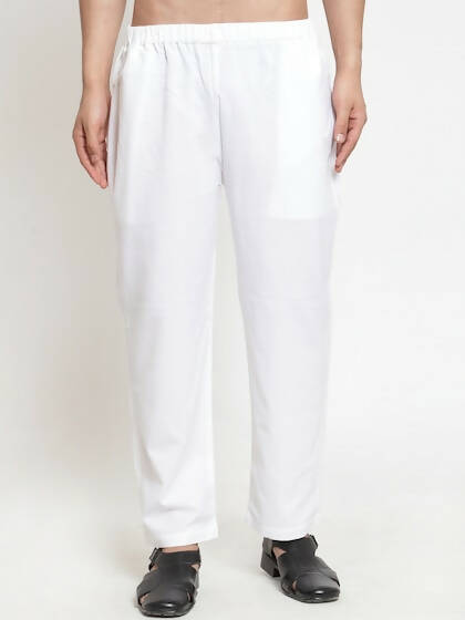 Jompers Men White Solid Pyjamas | Swadesiicart