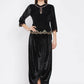 Women Republic Black Velvet Embroiderd Koti With Dhoti Pants | Swadesiicart