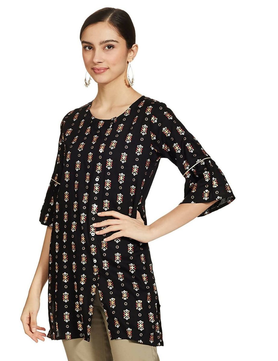 Anubhutee Women's Black Straight Kurti | Swadesiicart