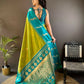 Joban Fashion Teal Peacock,Butti Banarasi Silk Sarees | Swadesiicart