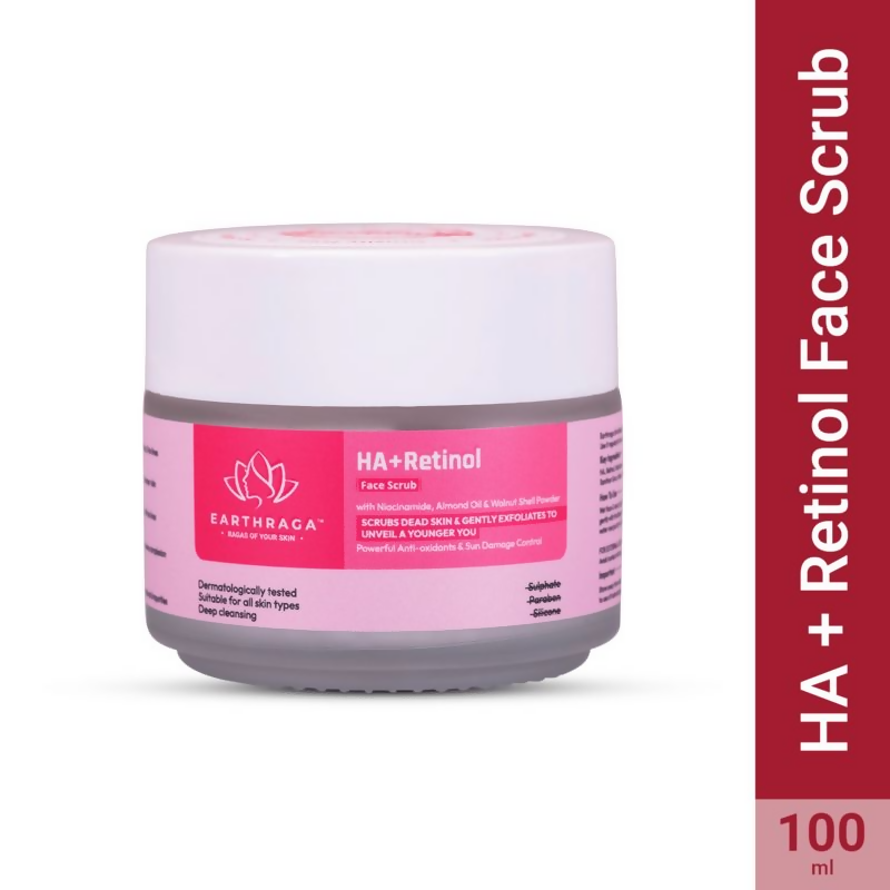 Earthraga HA + Retinol Face Scrub | Swadesiicart