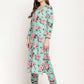 Ahalyaa Women Green Floral Printed Regular Kurta Churidar Set & With Dupatta | Swadesiicart