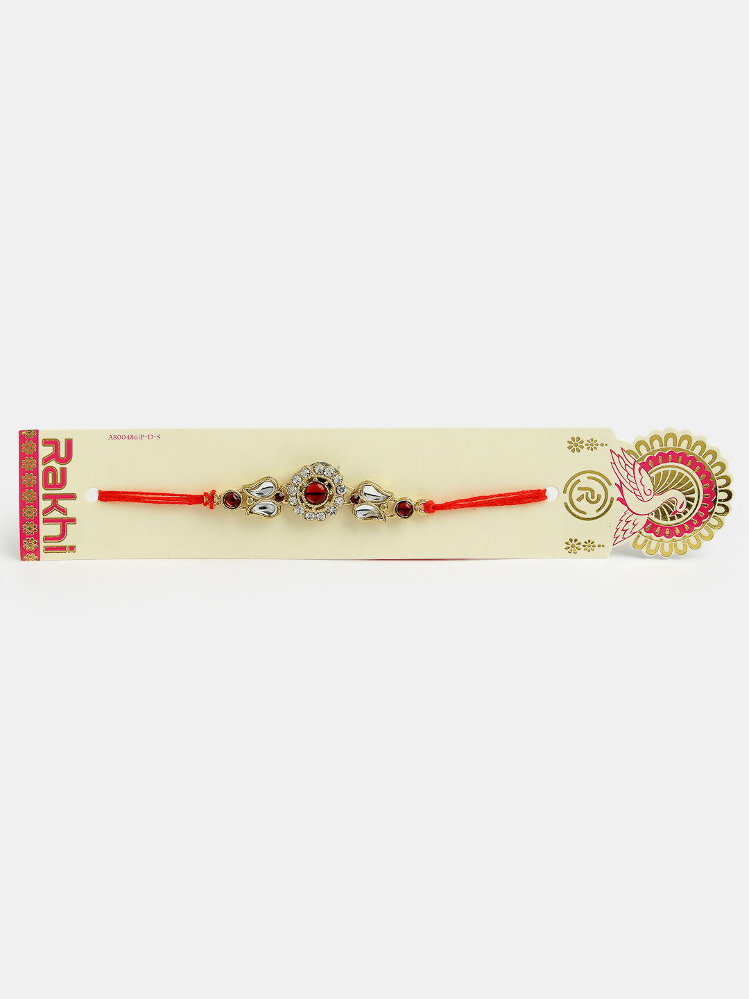 NVR Men Set of 2 Gold-Toned Stone-Studded Rakhi With Roli Chawal | Swadesiicart