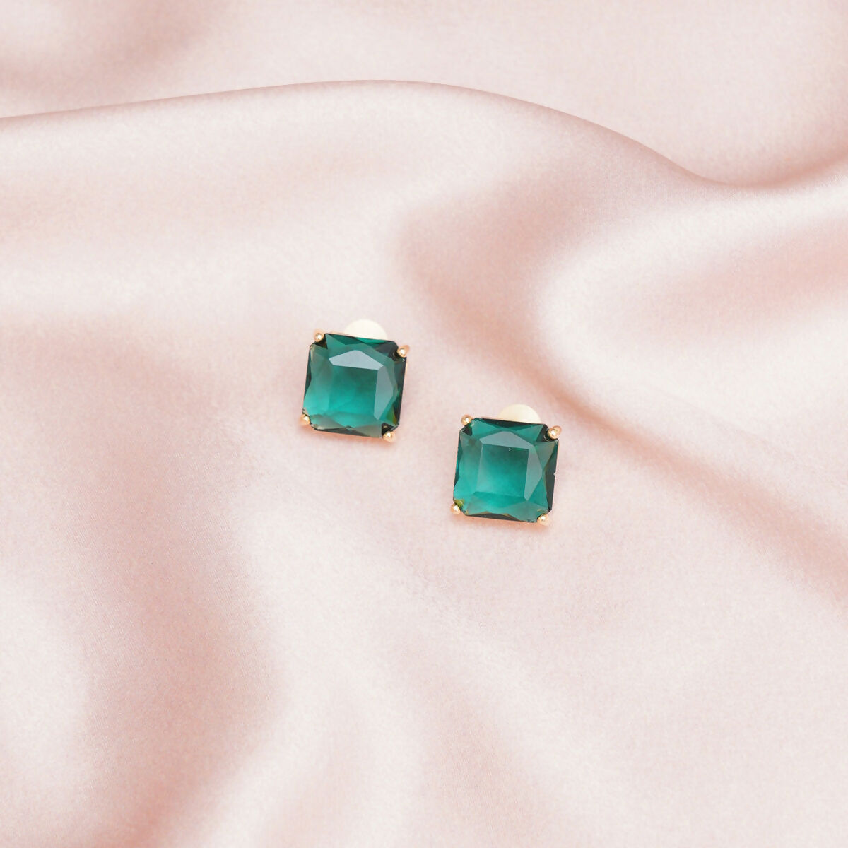Jade Studs- Ruby Raang | Swadesiicart