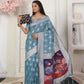Shree Shyam Fashion Linen Cotton Sky Blue Saree