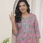 Vaasva Women Grey Cotton Printed Straight Kurti With Pant | Swadesiicart
