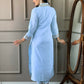 Partywear Designer Viscose Silk Blend Sky Stitched Suit With Dupatta - Tanisha | Swadesiicart