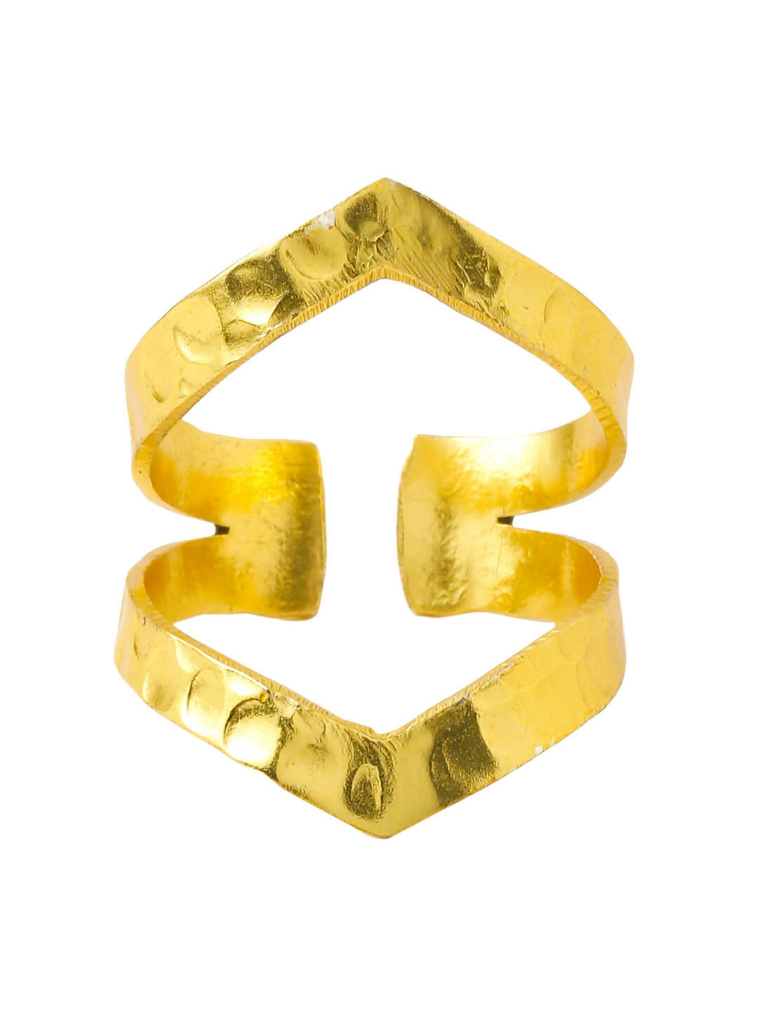 NVR Women Gold-Polished Adjustable Finger Ring | Swadesiicart