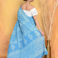 Very Much Indian Handblock Printed Cotton Saree With Natural Dyes - Sky Blue | Swadesiicart