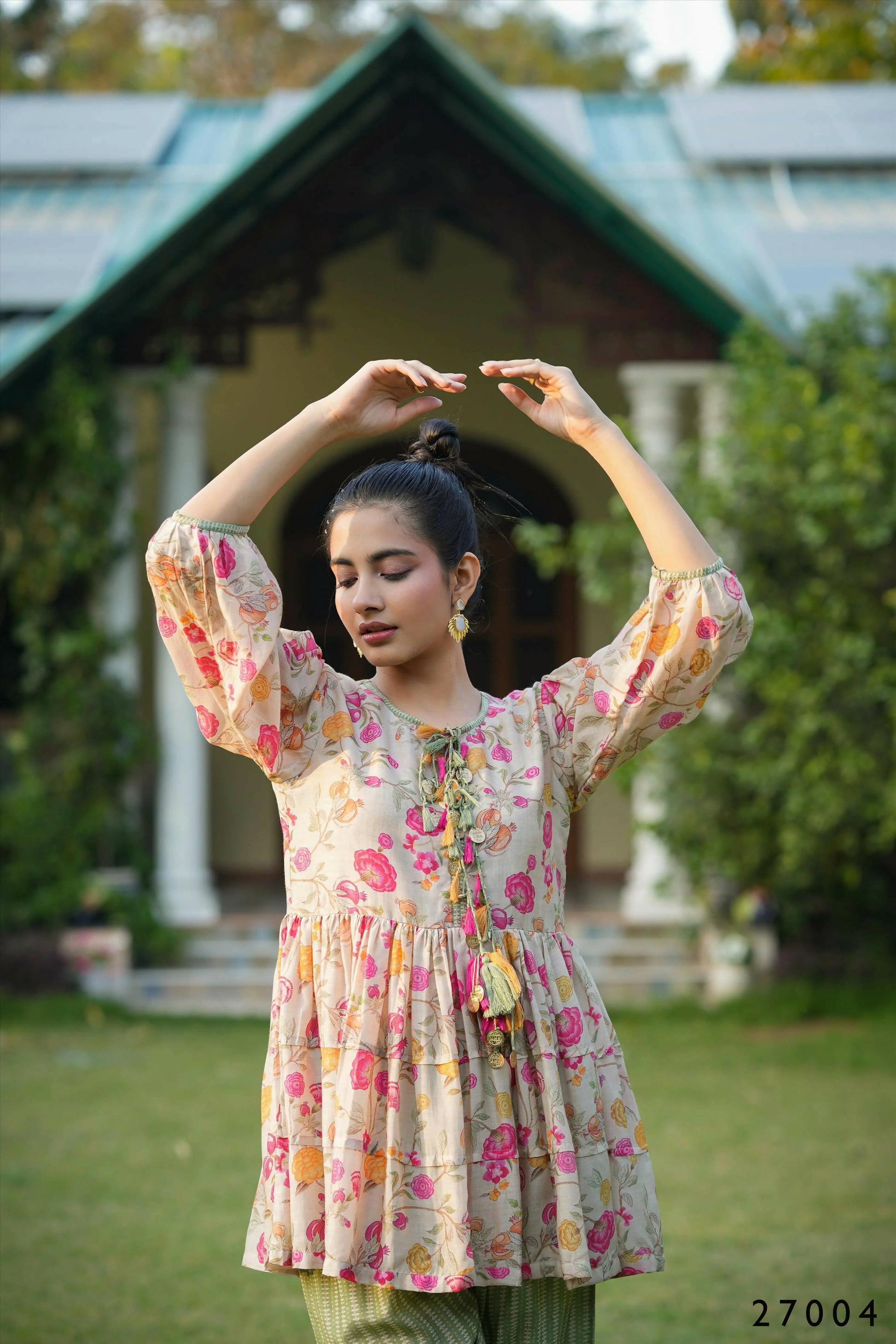 Women's Casual Fashionable Multi Mull Cotton co-ord set - Anya - Swadesiicart