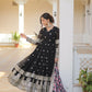 Jyoti Fashion Women's Black Faux Georgette Sequins Zari Embroideredy Anarkali Dress with Dupatta | Swadesiicart