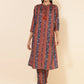 Janasya Women's Blue Crepe Digital Floral Printed Festive A-line Co-ords - Swadesiicart