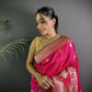 Joban Fashion Hot Pink Banarasi Soft Lichi Silk Paisley Saree | Swadesiicart