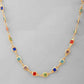 VOJ Women Gold-Polished Square Shaped Multi Color Chain | Swadesiicart