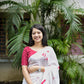 Red Poly Georgette Tie and Dye Saree with Unstitched Blouse - Hiral Fashion | Swadesiicart