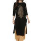Ahalyaa Black Chanderi Gold Print Kurta | Swadesiicart