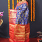 Jyoti Fashion Women's Blue Kanjivaram Silk Zari Woven Saree with Blouse | Swadesiicart