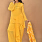 Morchari Women And Hand Embroidery Palazzo Set-Yellow - Swadesiicart