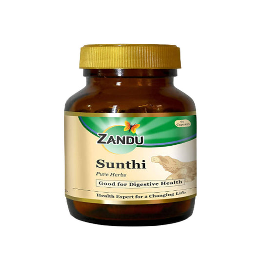 Zandu Sunthi Pure Herbs Capsules Good For Digestive Health | Swadesiicart