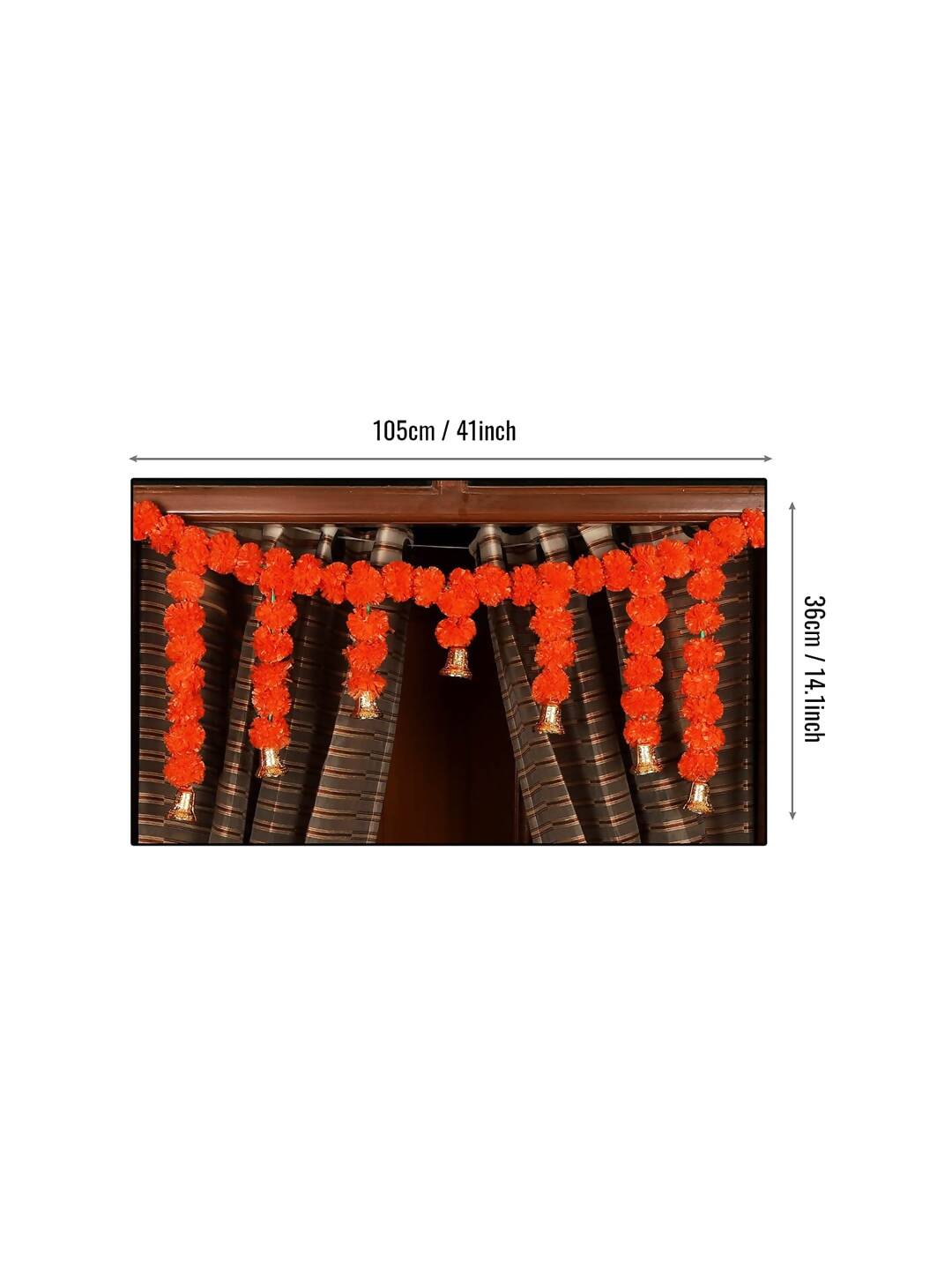 Tied Ribbons Orange Hanging Marigold Flowers Garland | Swadesiicart