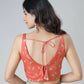 Vastranavya Mint Green & Coral Mandala Print Free Hand Ready to Wear Saree | Swadesiicart