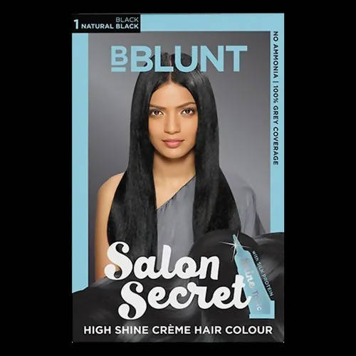 BBlunt Salon Secret High Shine Crème Hair Colour - Natural Black - Limited Time Offer - Swadesiicart