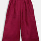 Ahalyaa Wine Poly Silk Curved Kids Kurta Palazzo Set With Bottom For Girls | Swadesiicart