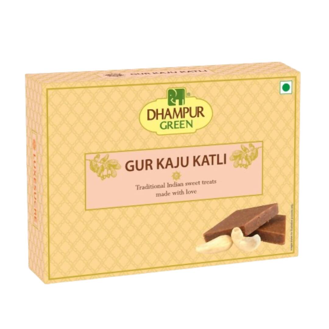 Dhampur Green Gur Kaju Katli | Swadesiicart