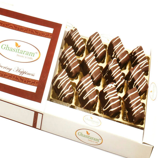 Ghasitaram Chocolate Rectangle Cashew Bites In White Box | Swadesiicart