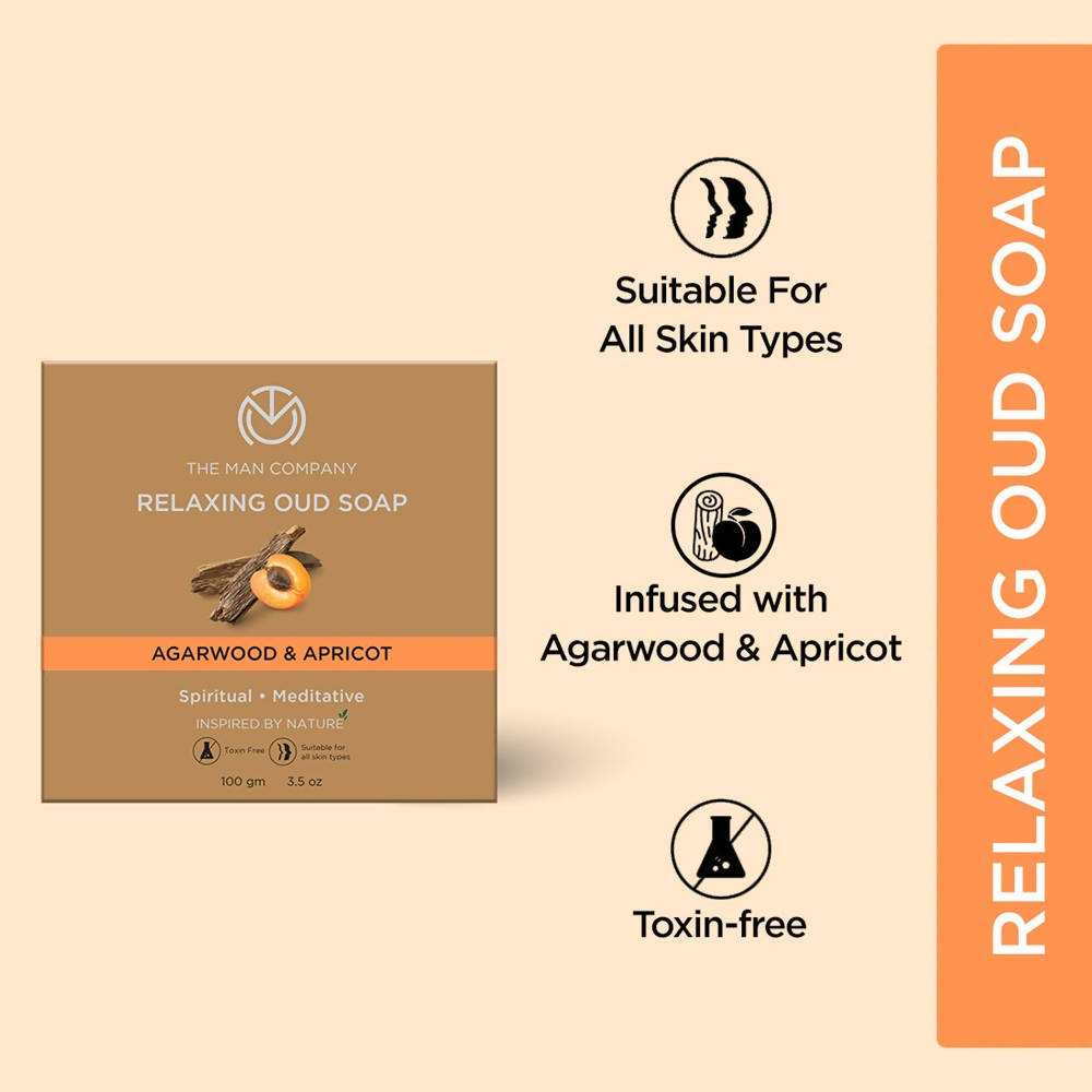 The Man Company Relaxing Oud Soap - Agarwood & Apricot - Swadesiicart