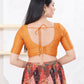 Joban Fashion Orange Tissue Elbow Sleeveless Back Open Blouse - Swadesiicart