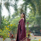 Vishnu Weaves Women's Maroon Raw Silk Saree with Blouse - Swadesiicart