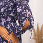 FIORRA Women's Blue Georgette Floral Printed Western Dress - Swadesiicart