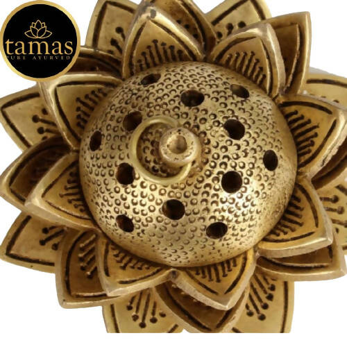 Tamas Brass Handcrafted Lotus Dhoop Stand with Antique Finish | Swadesiicart