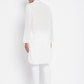 Even Apparels Pure Cotton Men's Kurta With Band Collar in White Color | Swadesiicart
