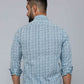 Miravan Men's White & Blue Premium Cotton Floral Print Casual Shirt | Swadesiicart