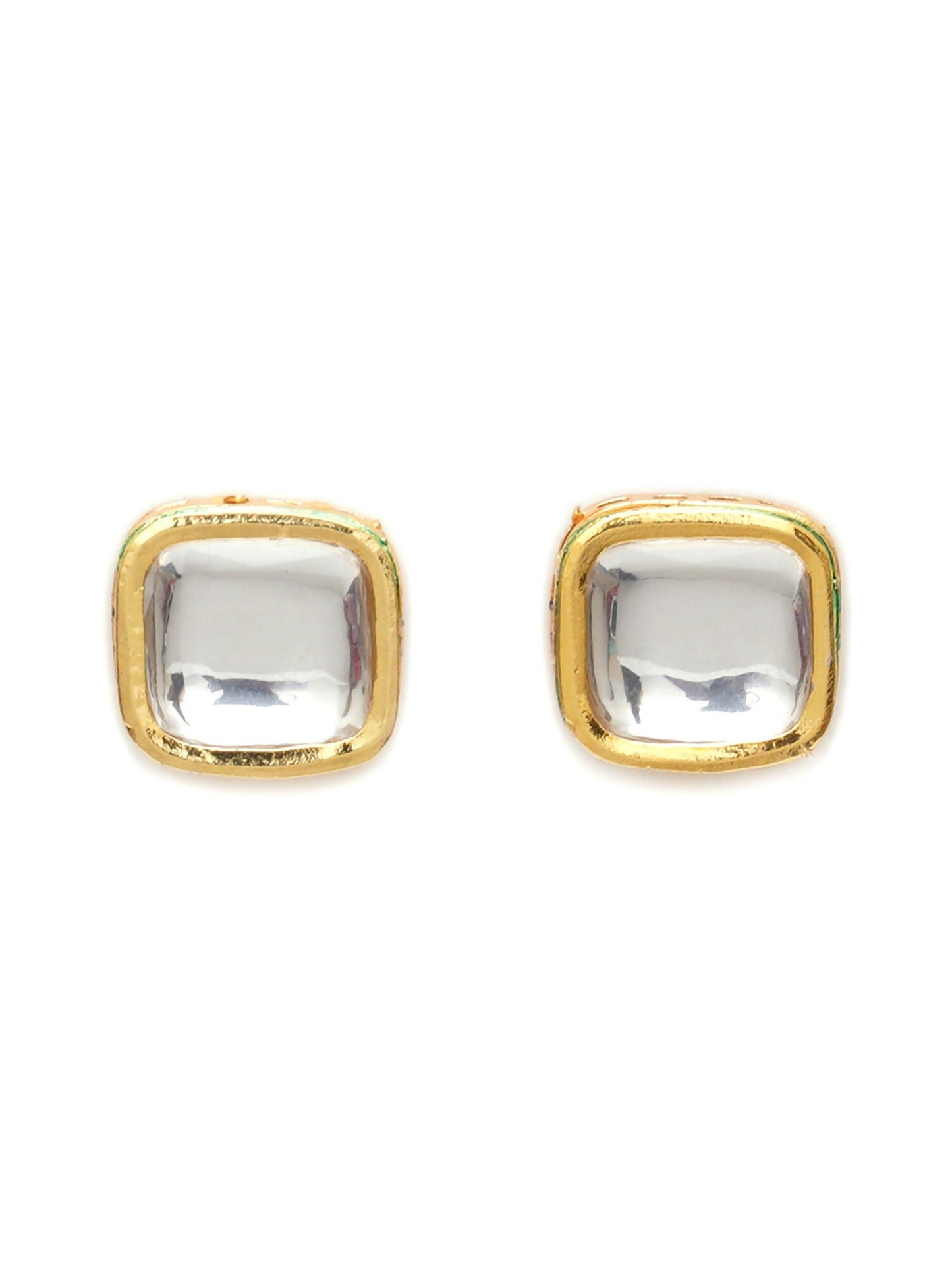 Kundan Studs (Gold) - Ruby Raang - Swadesiicart