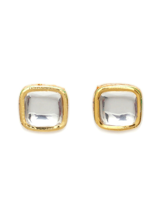 Kundan Studs (Gold) - Ruby Raang - Swadesiicart