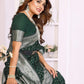 Aastha Fashion Green Georgette Silk Zari Weaving Saree
