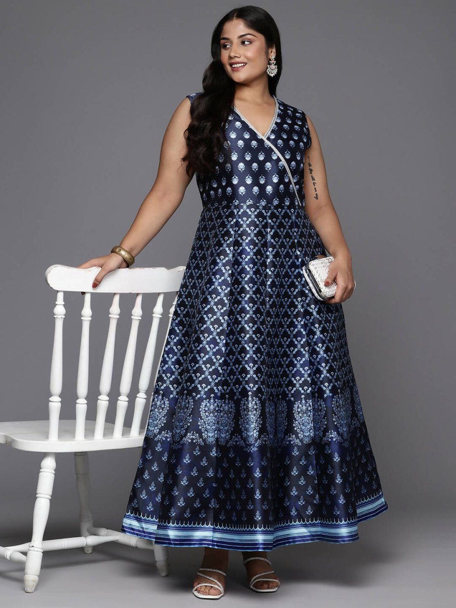 Ahalyaa Women's Traditional wear Ethnic Dress - Blue | Swadesiicart