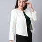 Even Apparels White 100% Viscose Open Front Statement Women's Jacket | Swadesiicart