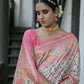 Vishnu Weaves Women's White Paithani Silk Saree with Blouse - Swadesiicart