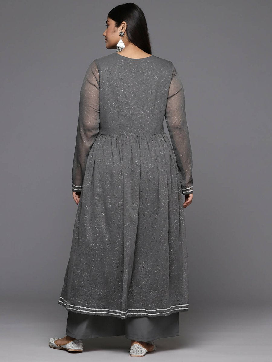 Ahalyaa Women's Traditional wear Kurta Set - Grey | Swadesiicart