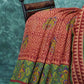 Mix of Orange and Teracotta Red Printed Semi Chanderi Saree By Gayathri Reddy Designer Studio | Swadesiicart
