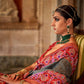 Kabul Grey Banarasi Weaving, Ultra Aqua Finish, Zari Work Banarasi Silk Saree - Rath Kunti - Swadesiicart