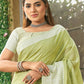 Shree Shyam Fashion Lime Green Linen Saree