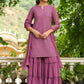 Janasya Lavender Georgette Embroidered Kurta,Bottom & Dupatta | Swadesiicart