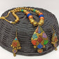 Terracotta Multi Colour Boho Style Neckset With Matching Earrings-Multi Colour
